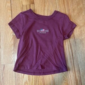 Brandy Melville Maroon Boston T-Shirt